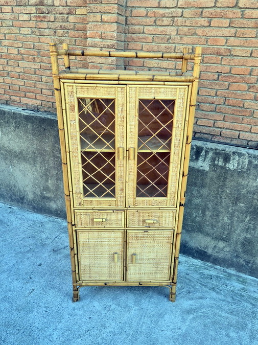 armario alacena madera bambu 189.5x81x39 1u